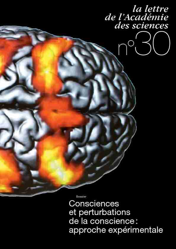 [PDF] Consciences et perturbations de la conscience : approche