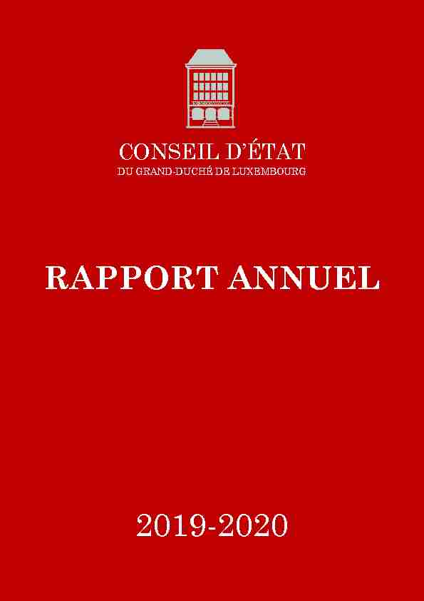RAPPORT ANNUEL 2019-2020