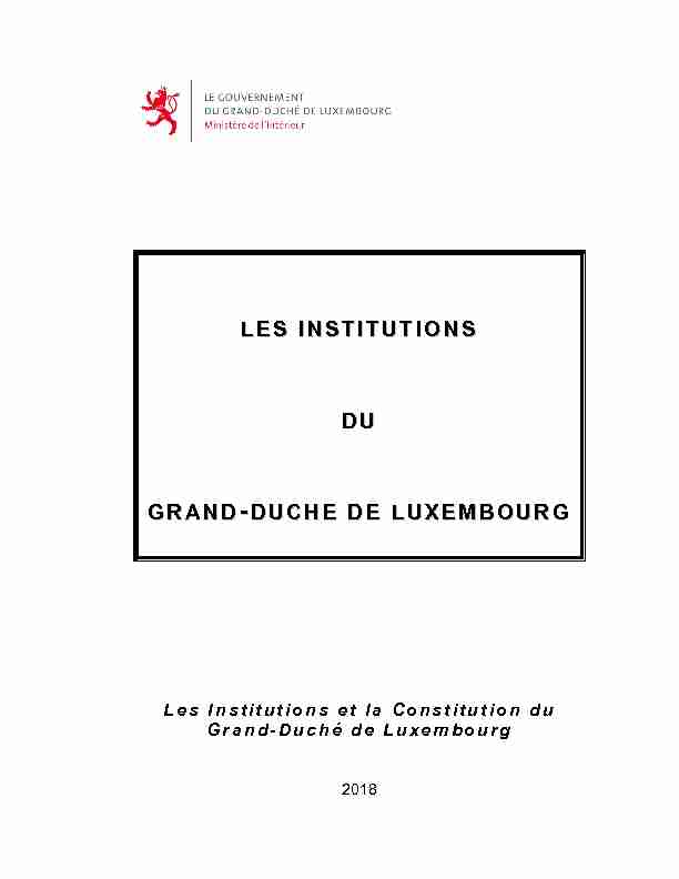 Les Institutions et la Constitution du Grand-Duché de Luxembourg