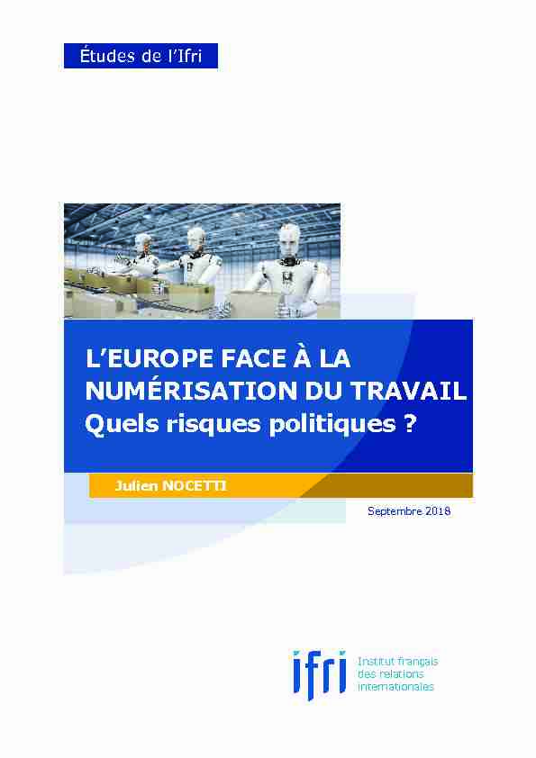 [PDF] LEurope face à la numérisation du travail - Institut français des