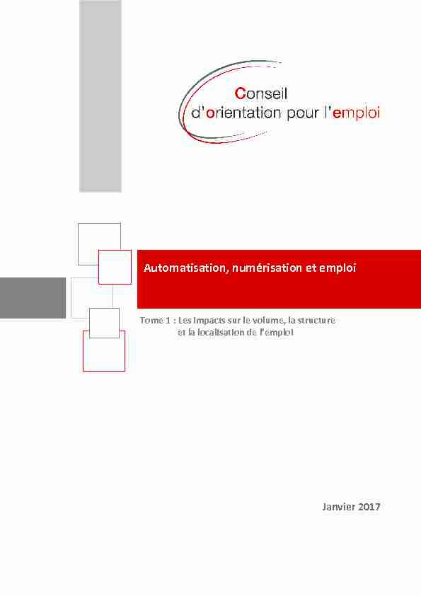 [PDF] Automatisation numérisation et emploi - France Stratégie