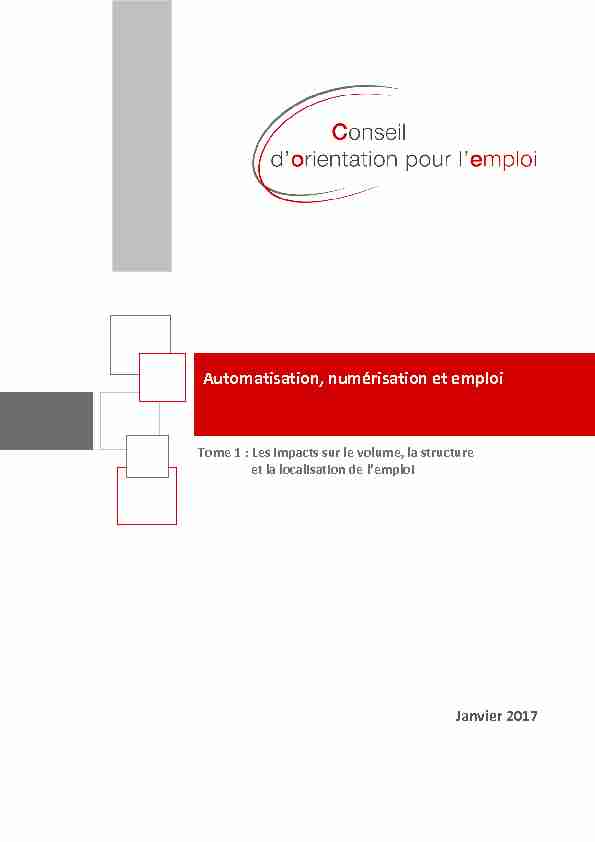 [PDF] Automatisation numérisation et emploi - Vie publique
