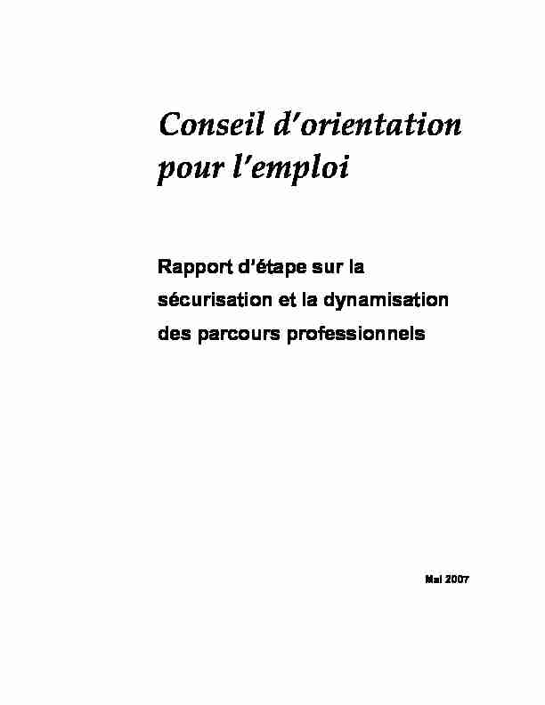 [PDF] CONSEIL DORIENTATION POUR LEMPLOI - France Stratégie