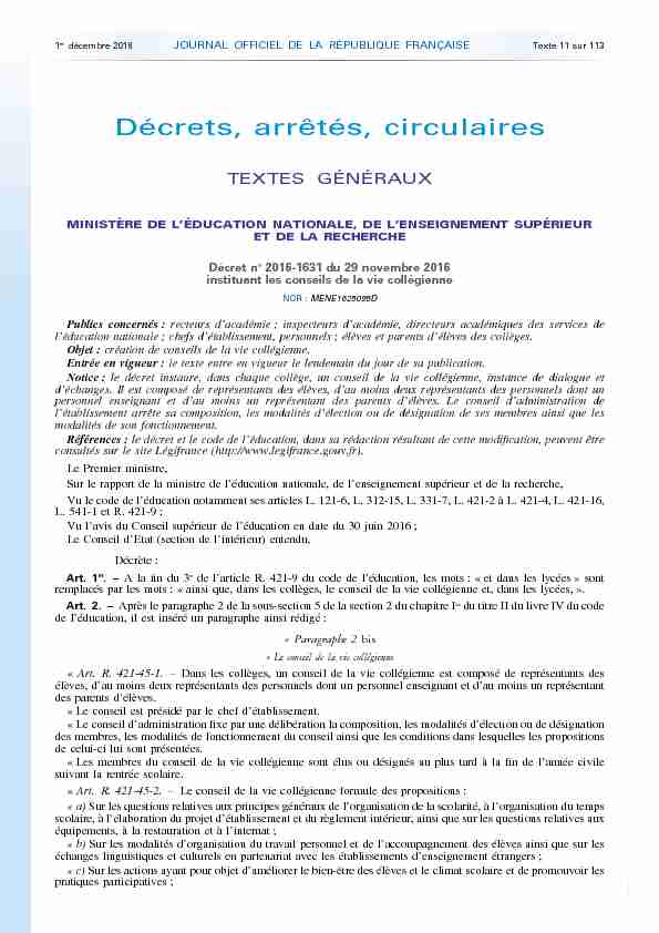 Journal officiel de la République française - N° 279 du 1?er