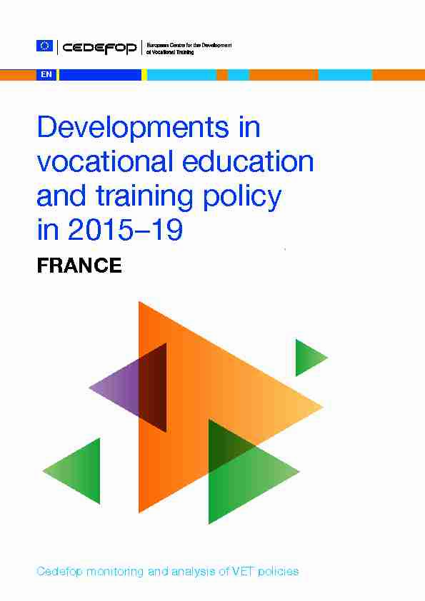 Developments in vocational education and training policy in 2015