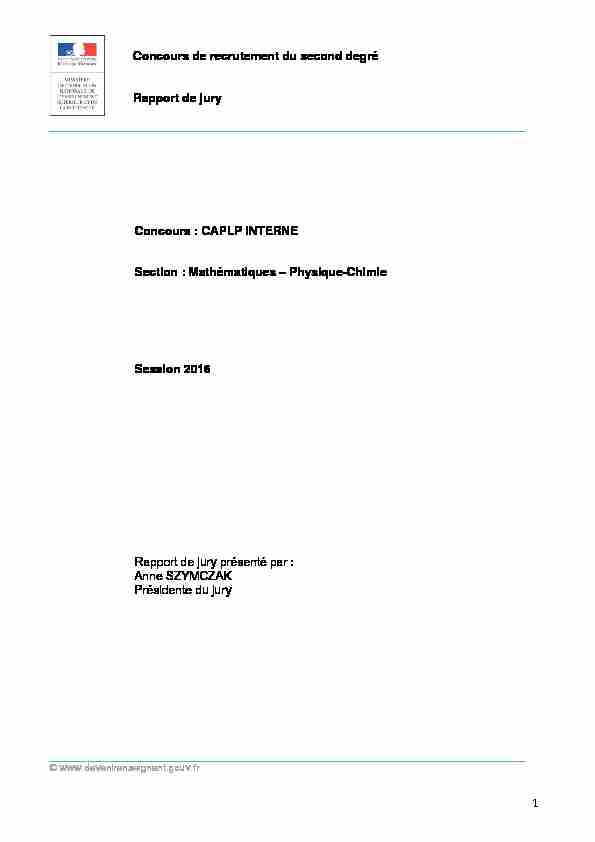[PDF] CAPLP INTERNE Section : Mathématiques - IREM LP