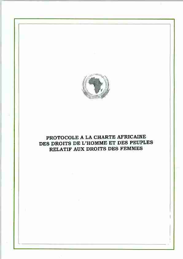 protocole a la charte africaine des droits de lhomme et des peuples
