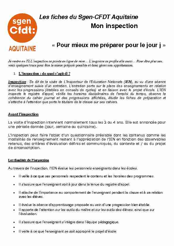 Les fiches du Sgen-CFDT Aquitaine