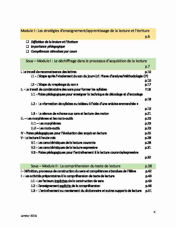 [PDF] Module I Les stratégies d enseignement apprentissage de la lecture