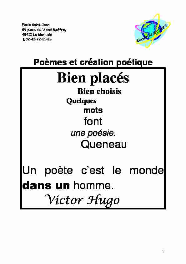[PDF] Poèmes et création poétique - Le Petit Journal des Profs