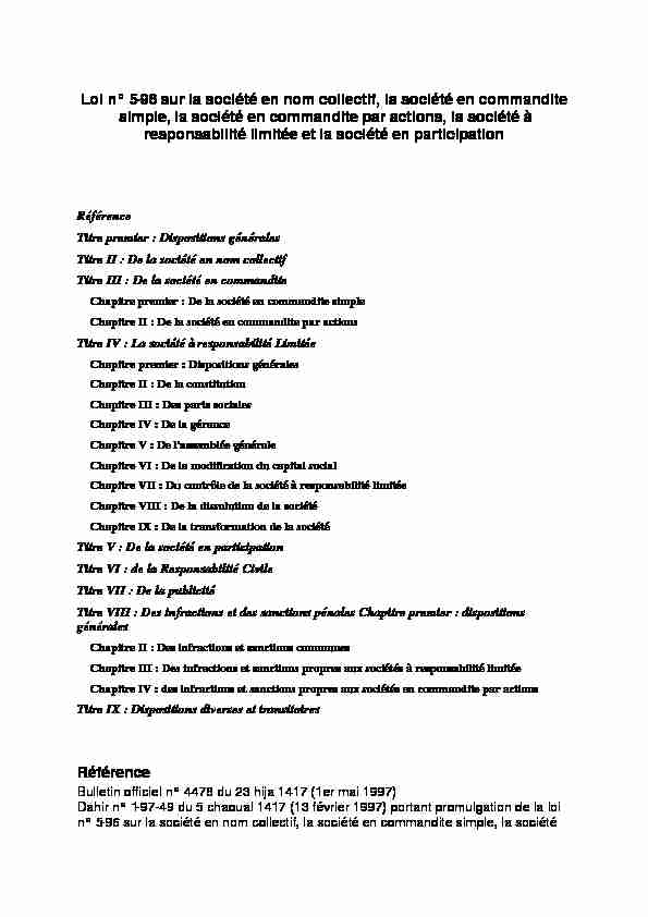 [PDF] loi 5-96 sarlpdf - eRegulations Oriental