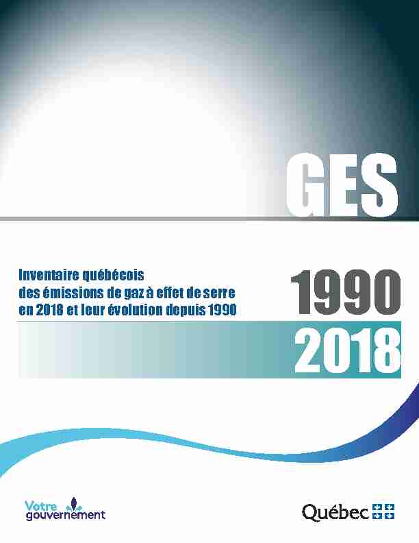 Inventaire québécois des émissions de gaz à effet de serre en 2018