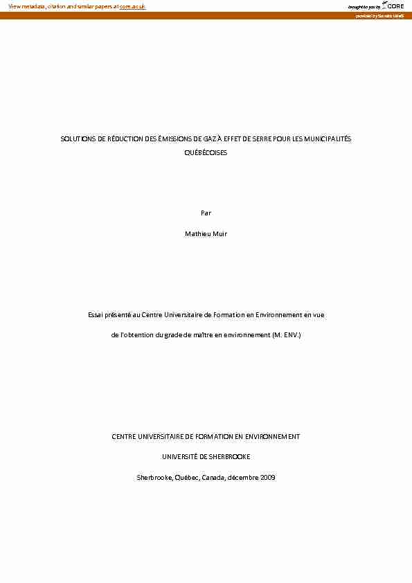 [PDF] SOLUTIONS DE RÉDUCTION DES ÉMISSIONS DE GAZ À EFFET