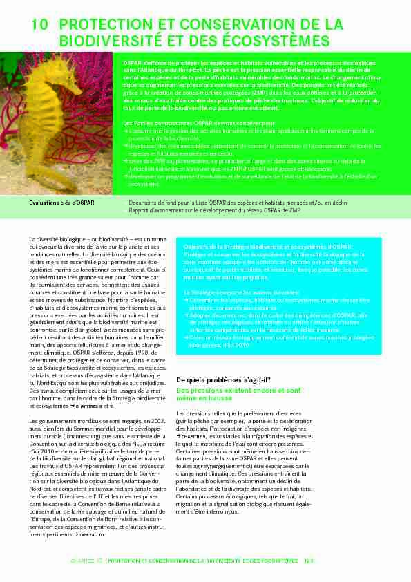 [PDF] 10 proteCtion et Conservation de la biodiversité et des éCosystèmes