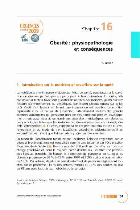 [PDF] Obésité : physiopathologie et conséquences