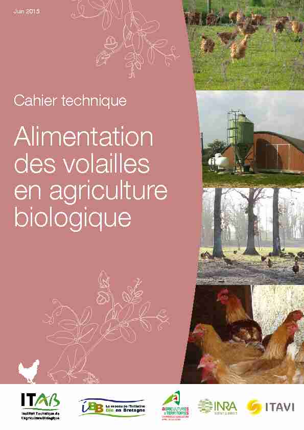 Cahier technique - Alimentation des volailles en agriculture biologique