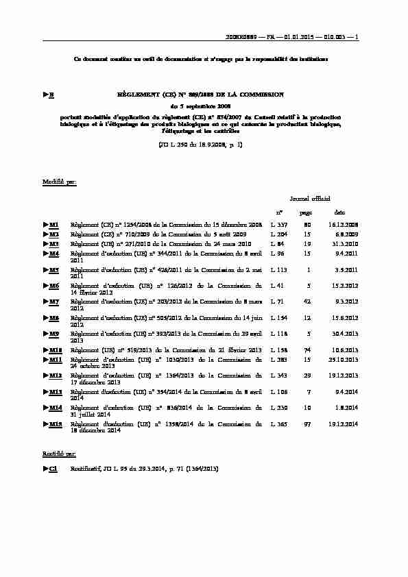 [PDF] (CE) No 889/2008 DE LA COMMISSION du 5  - Agence Bio