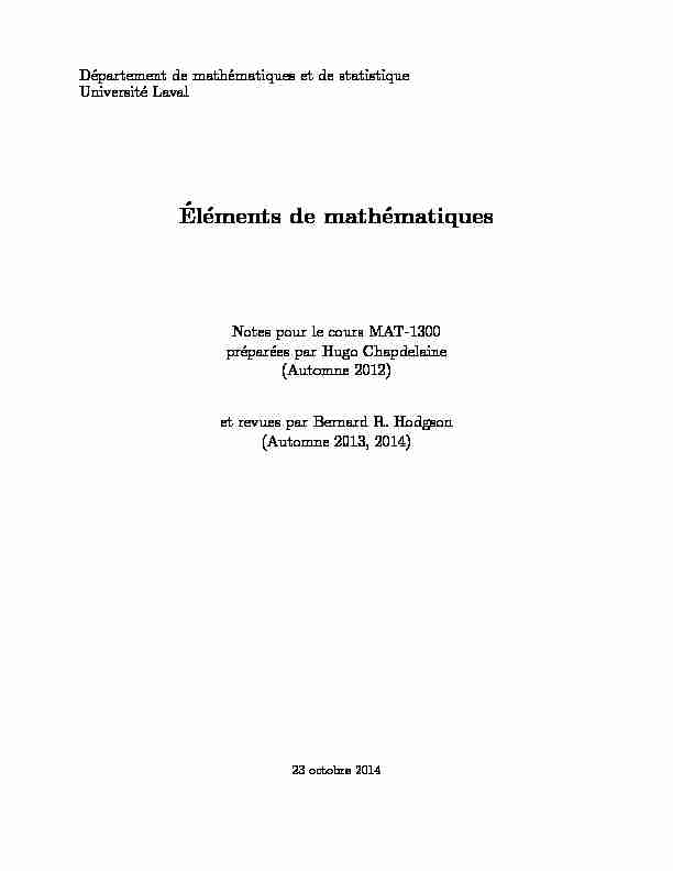 [PDF] ´Eléments de mathématiques - Cours - Université Laval