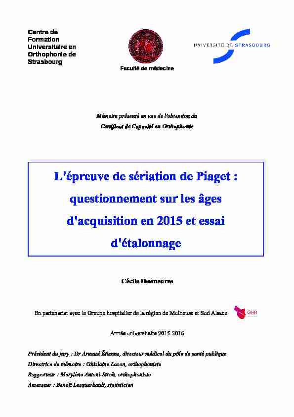 [PDF] Lépreuve de sériation de Piaget - Université de Strasbourg