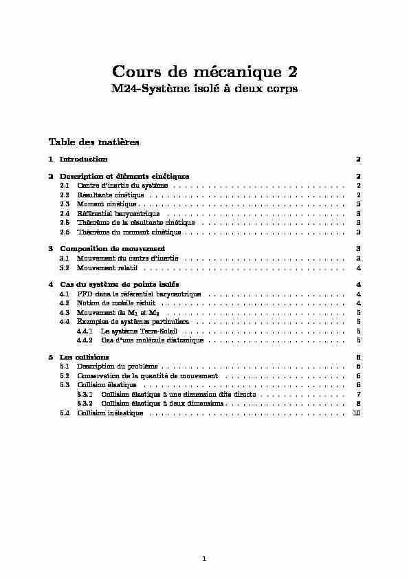 [PDF] Cours de mécanique 2 - M24-Système isolé à deux corps - Physagreg