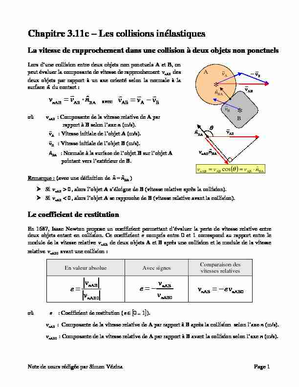 [PDF] Chapitre 311c – Les collisions inélastiques - Physique