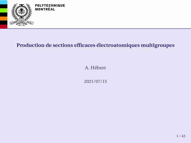 Production de sections efficaces électroatomiques multigroupes