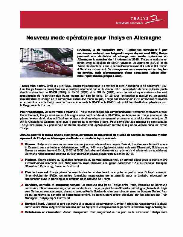 [PDF] Nouveau mode opératoire pour Thalys en Allemagne