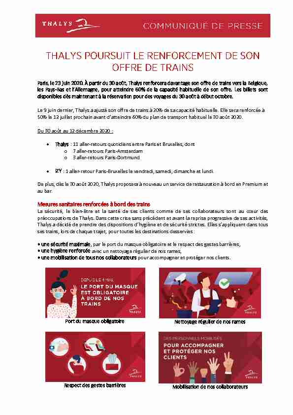 [PDF] Mesures sanitaires renforcées à bord des trains - Thalys