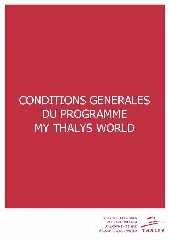 [PDF] les Conditions Générales dUtilisation My Thalys World