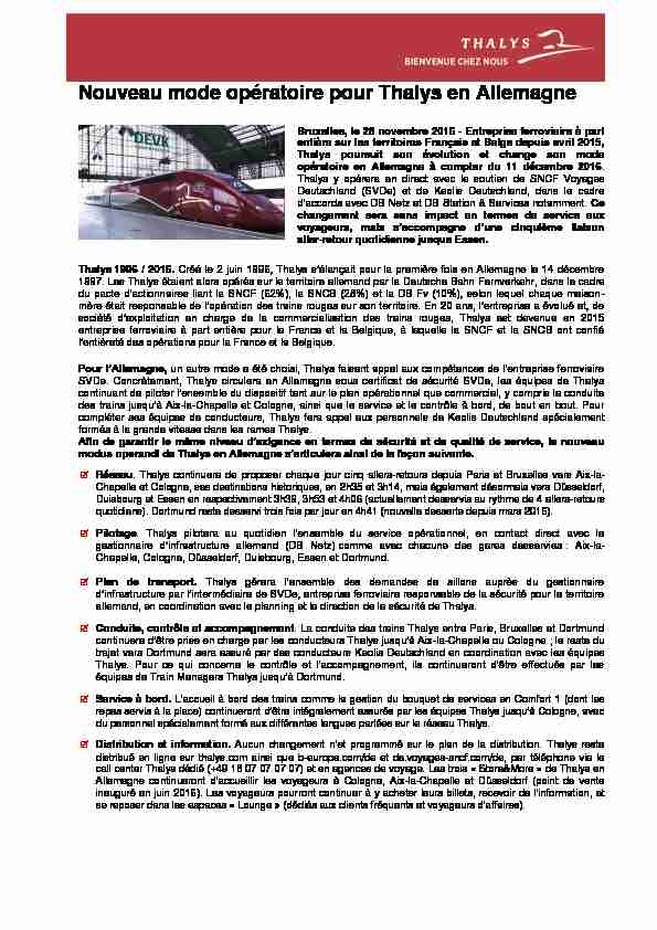 [PDF] Nouveau mode opératoire pour Thalys en Allemagne