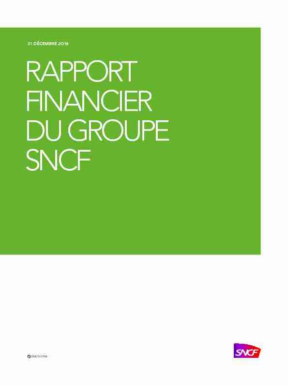 RAPPORT FINANCIER DU GROUPE SNCF