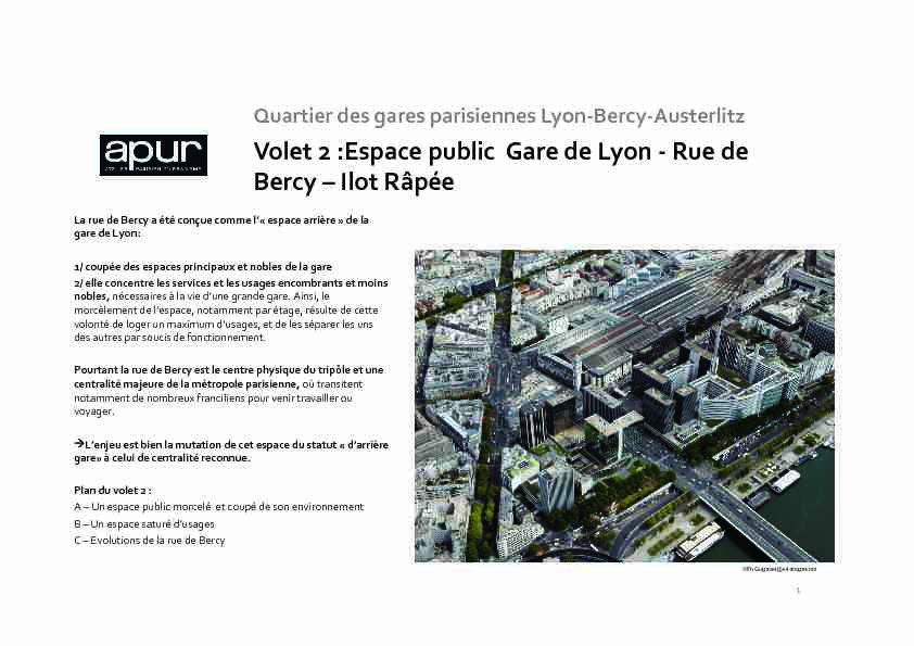 Quartier des gares parisiennes - Volet 2 : espace public Gare de Lyon
