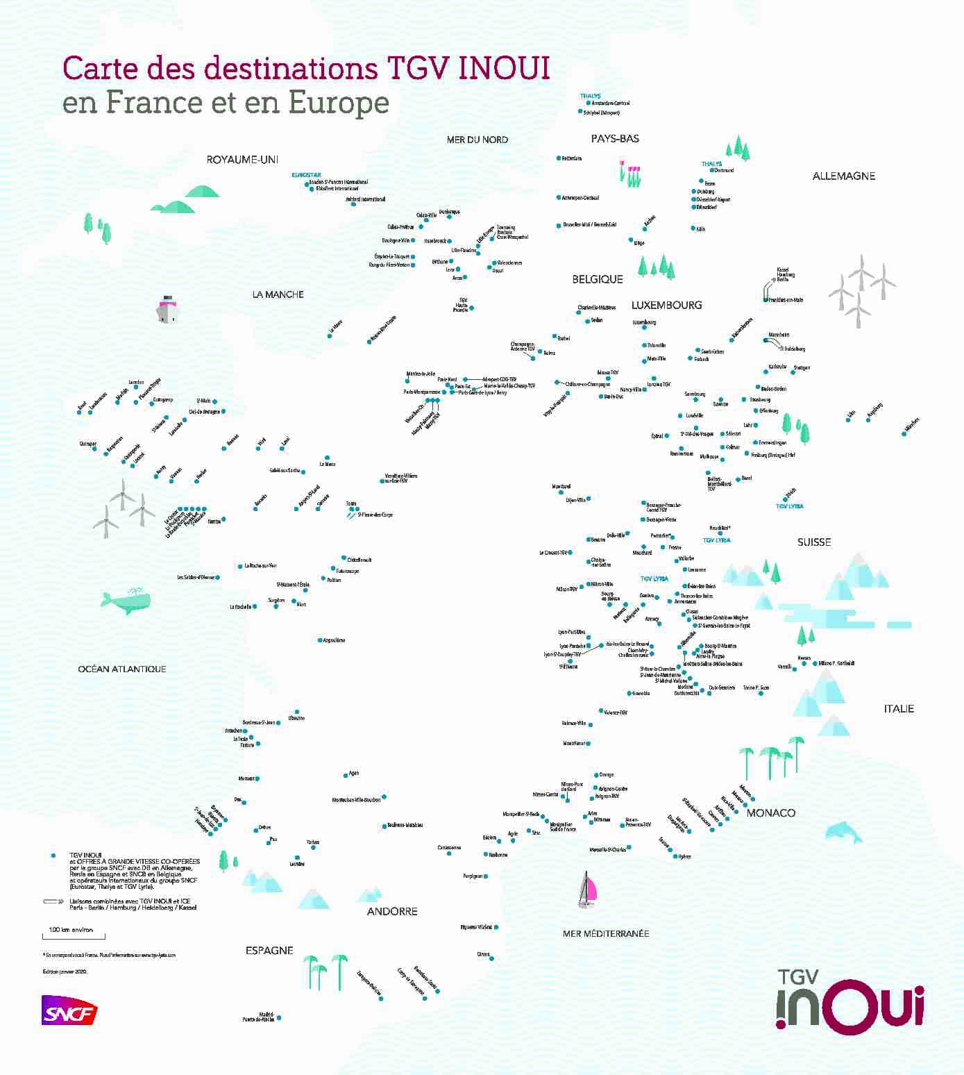 Carte des destinations TGV INQUI