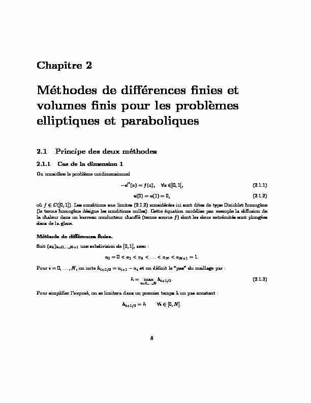 [PDF] Méthodes de différences finies et volumes finis pour les probl`emes