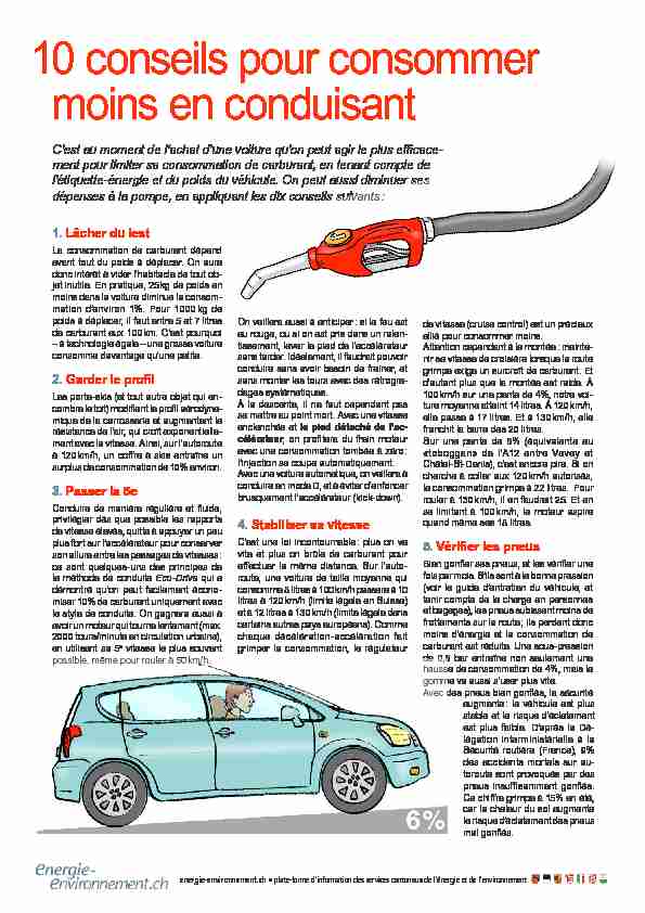 [PDF] 10 conseils pour consommer moins en conduisant