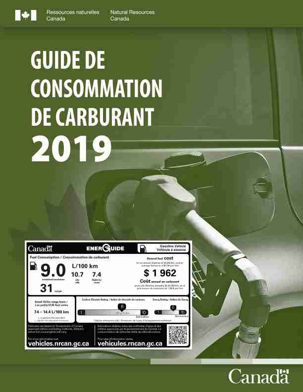 [PDF] Guide de consommation de carburant 2019 - Ressources naturelles