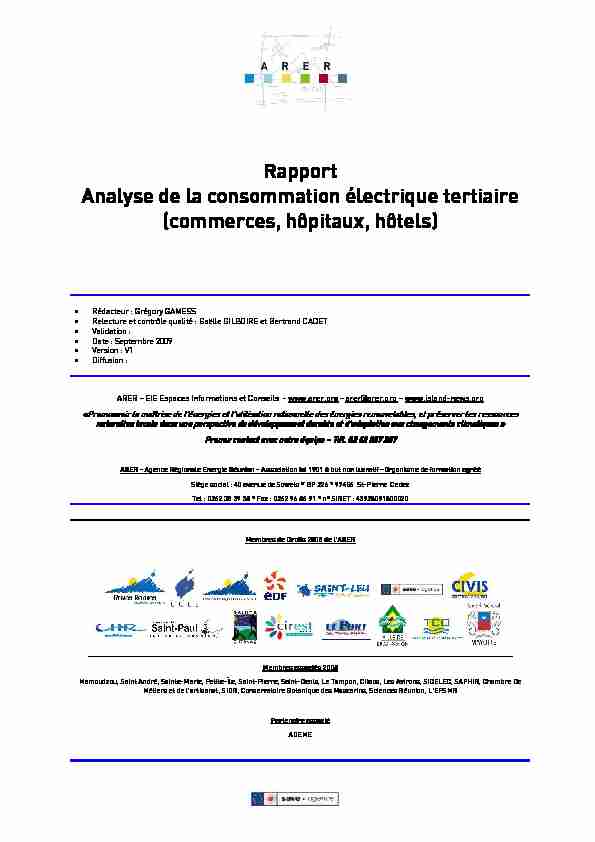 Rapport Analyse de la consommation électrique tertiaire