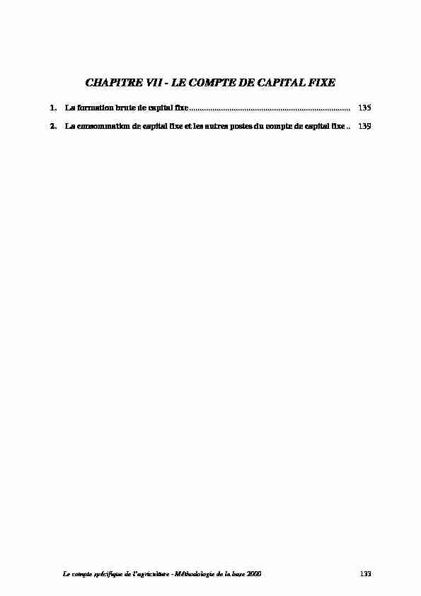[PDF] CHAPITRE VII - LE COMPTE DE CAPITAL FIXE  Insee