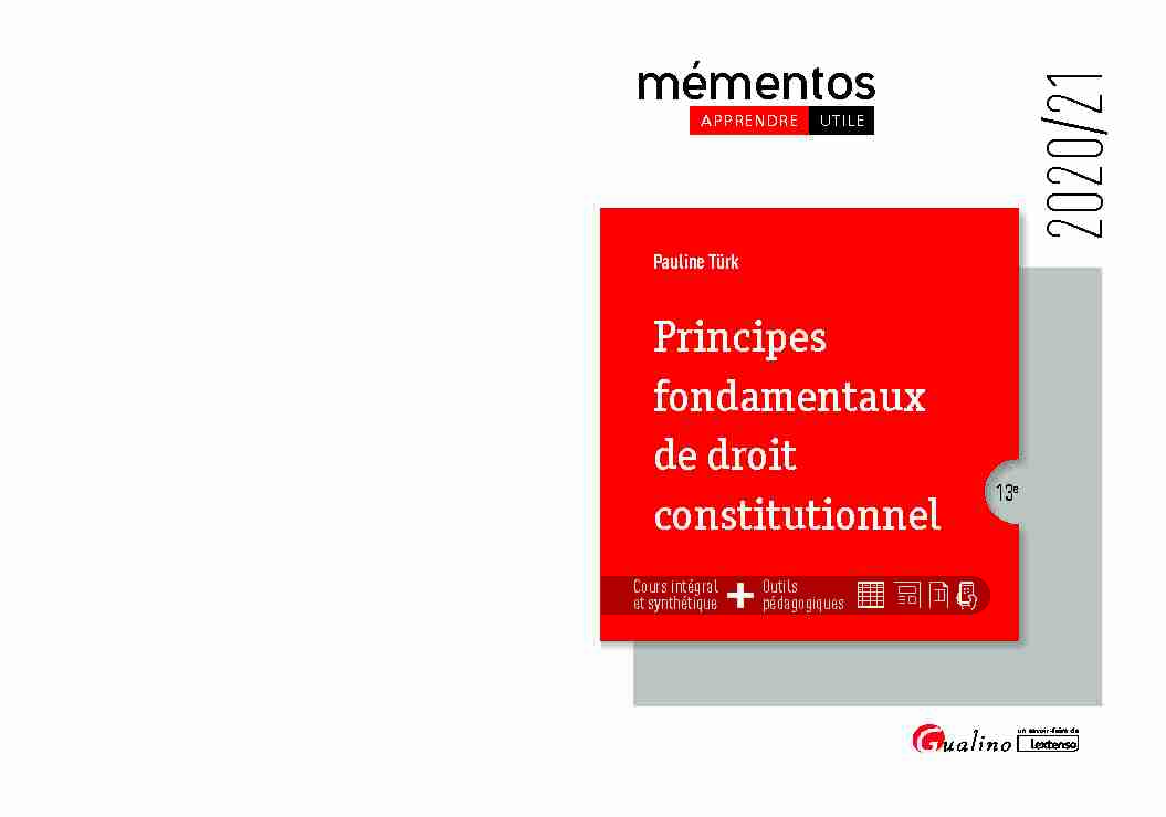 Principes fondamentaux de droit constitutionnel - 2020/21