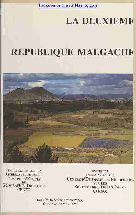 [PDF] La deuxième République malgache - Numilog
