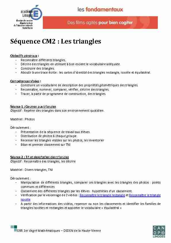 [PDF] Séquence CM2 : Les triangles