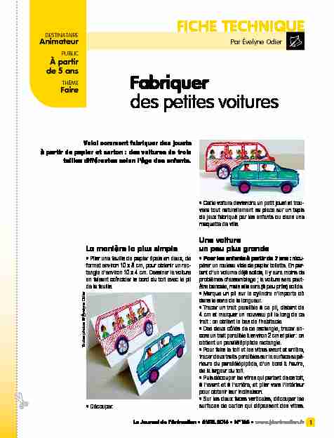 [PDF] Fabriquer des petites voitures - Le Journal de lAnimation