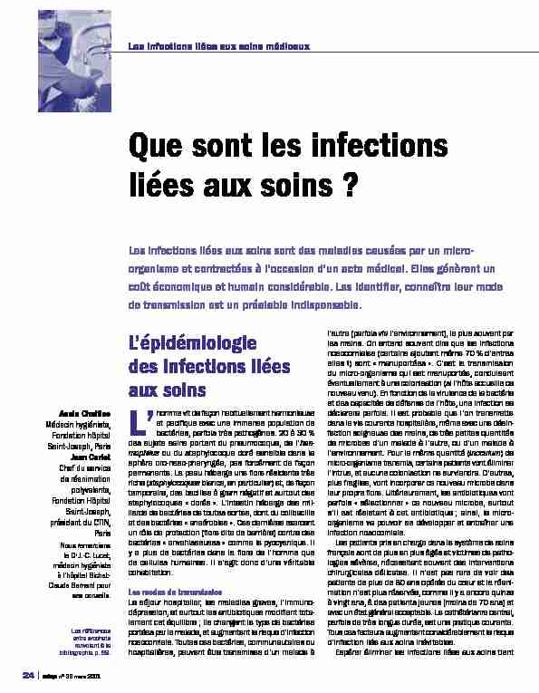 [PDF] Que sont les infections liées aux soins ?