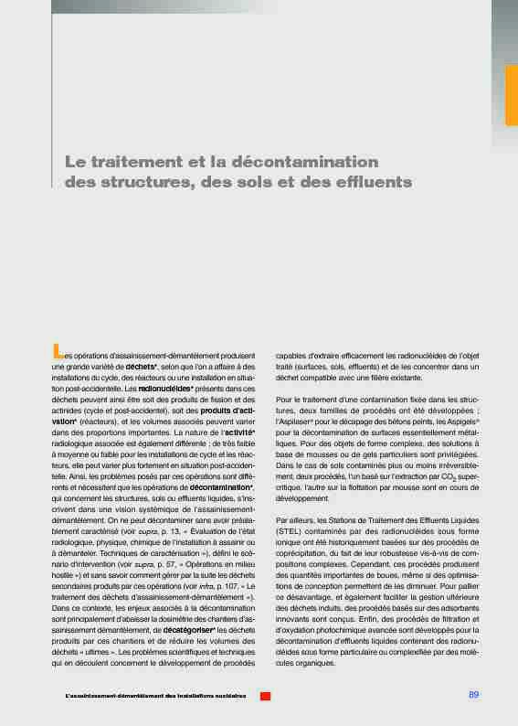 [PDF] Le traitement et la décontamination des structures des sols et  - CEA