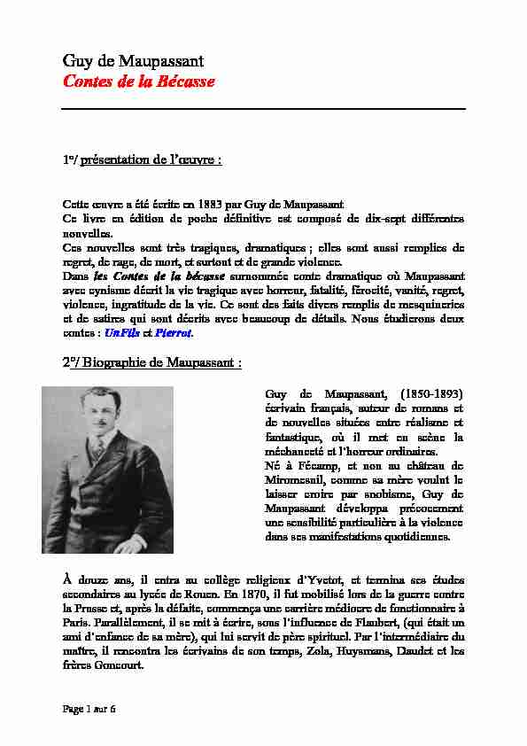 [PDF] Guy de Maupassant Contes de la Bécasse
