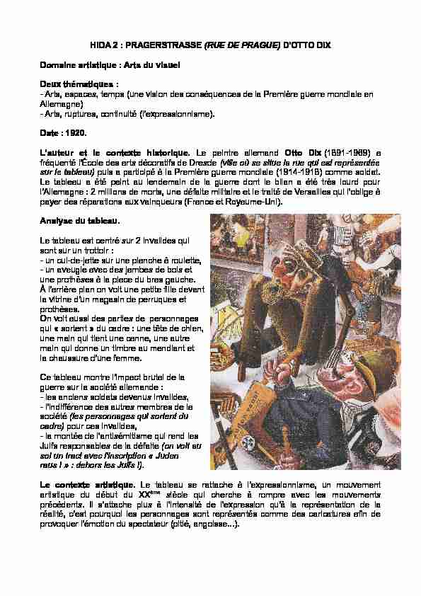 [PDF] HIDA 2 : PRAGERSTRASSE (RUE DE PRAGUE) DOTTO DIX