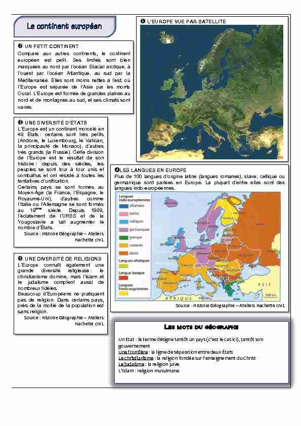 [PDF] Le continent européen