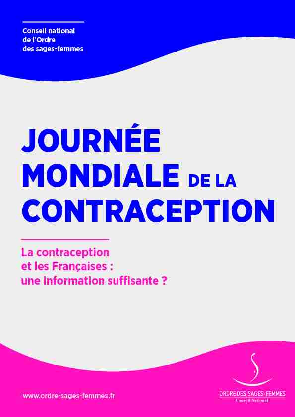 JOURNÉE MONDIALE DE LA CONTRACEPTION