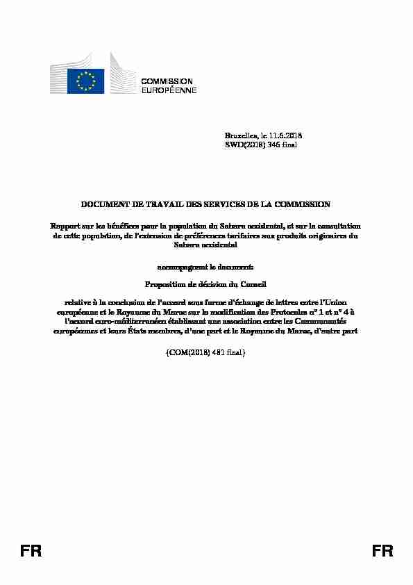 COMMISSION EUROPÉENNE Bruxelles le 11.6.2018 SWD(2018