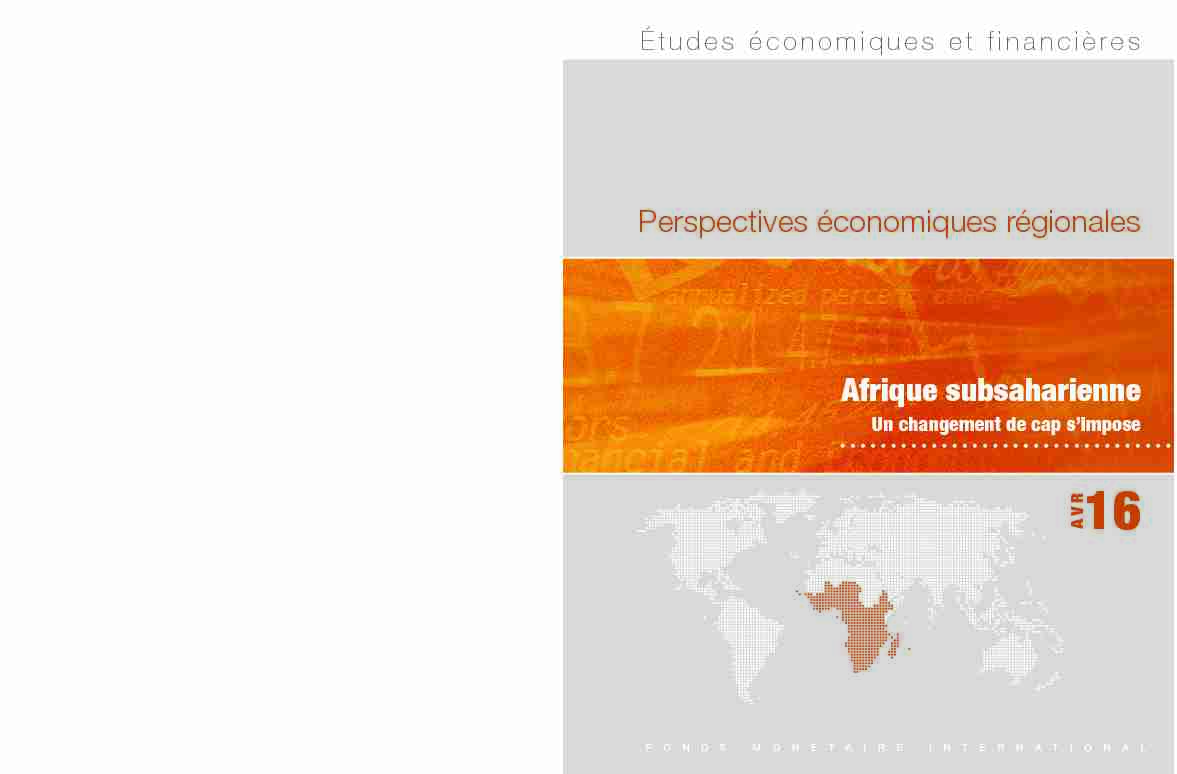 Afrique subsaharienne : Perspectives économiques régionales; avril